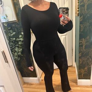 Naked Wardrobe Black Flare Jumpsuit